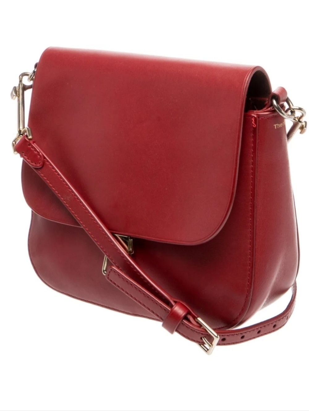 Theory Authentic Red Leather Crossbody Bag - Picture 2 of 6